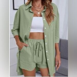 SHEIN Sage Green Casual Set